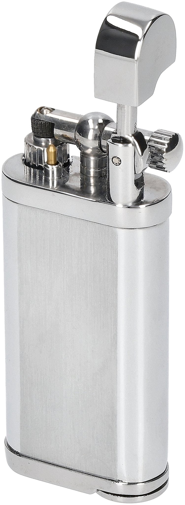 CIGARWORLD PIPES Pfeifenfeuerzeug Silber mit Logo open