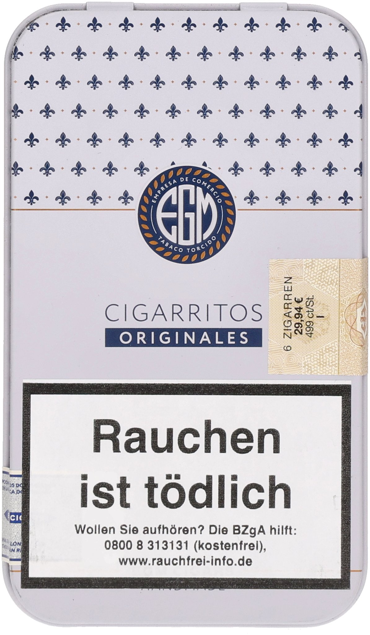 EGM Puros Dominicanos Cigarrito Originales tin front