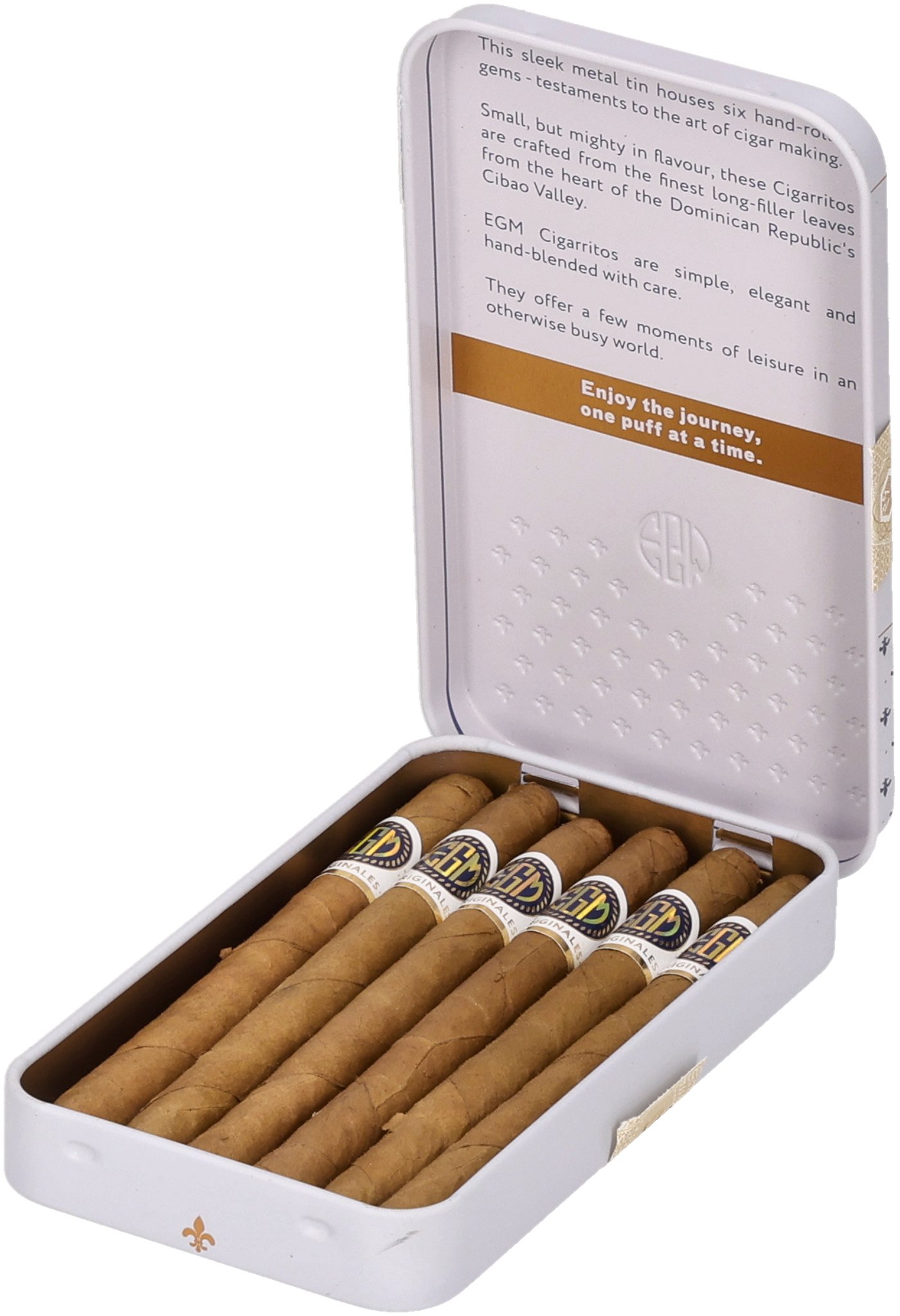 EGM Puros Dominicanos Cigarrito Originales tin open