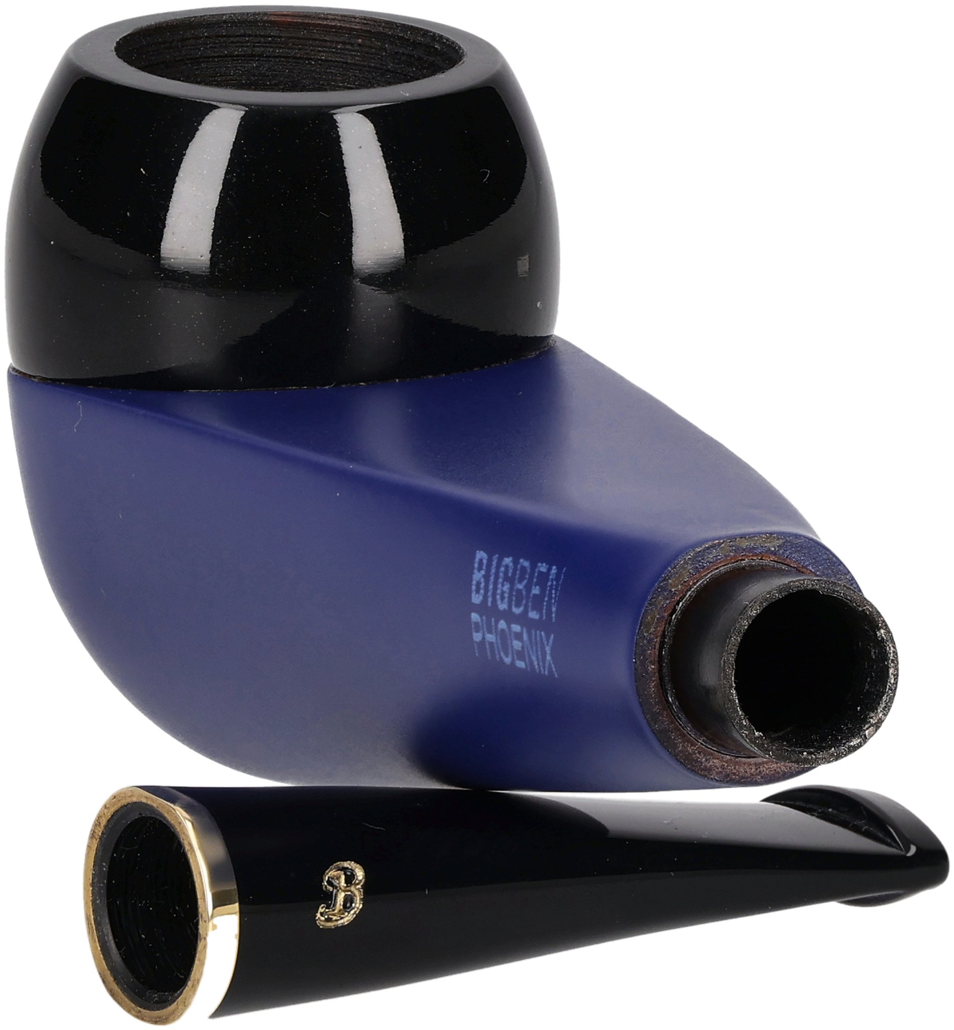 Big Ben Phoenix Blau Matt Bruyere Schwarz Poliert Pfeife offen