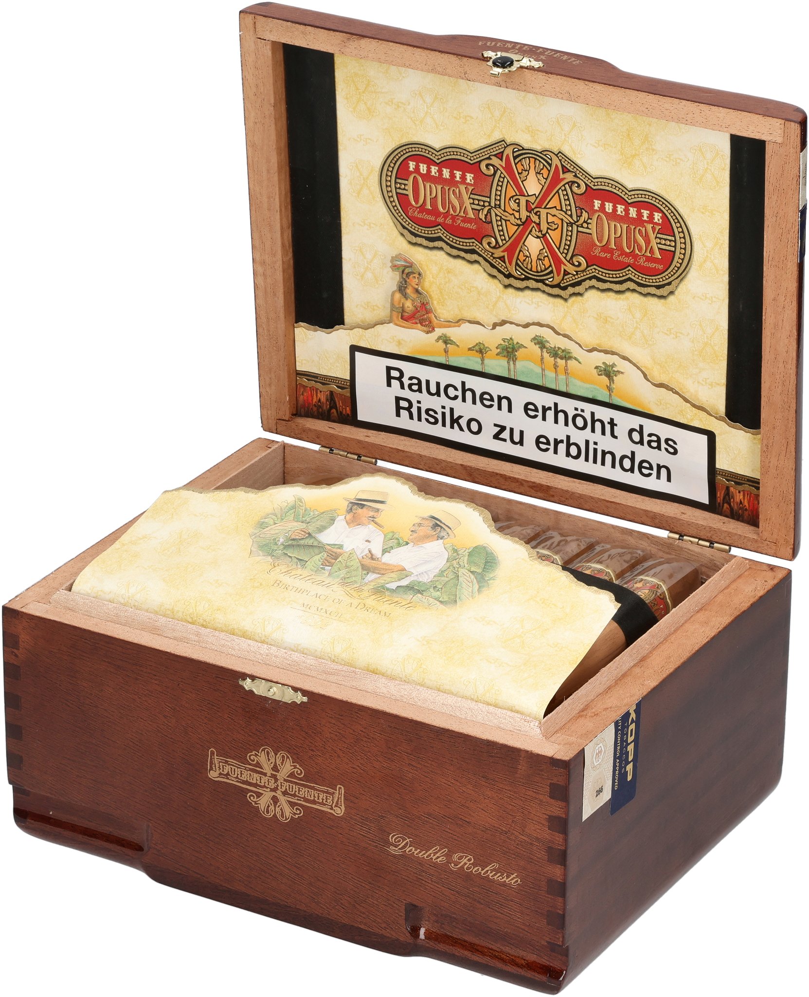 Opus X Double Robusto box open