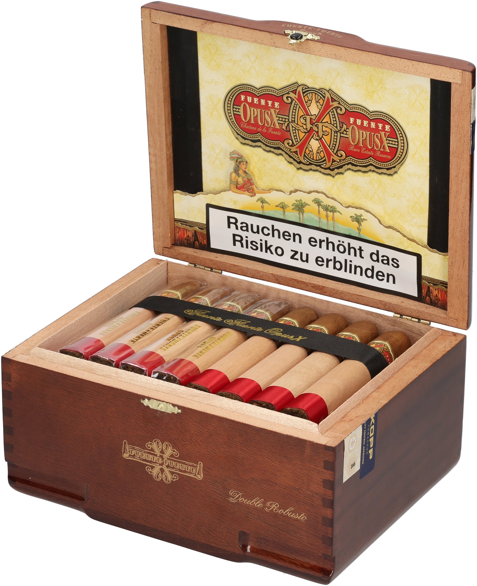 Opus X Double Robusto box open 2