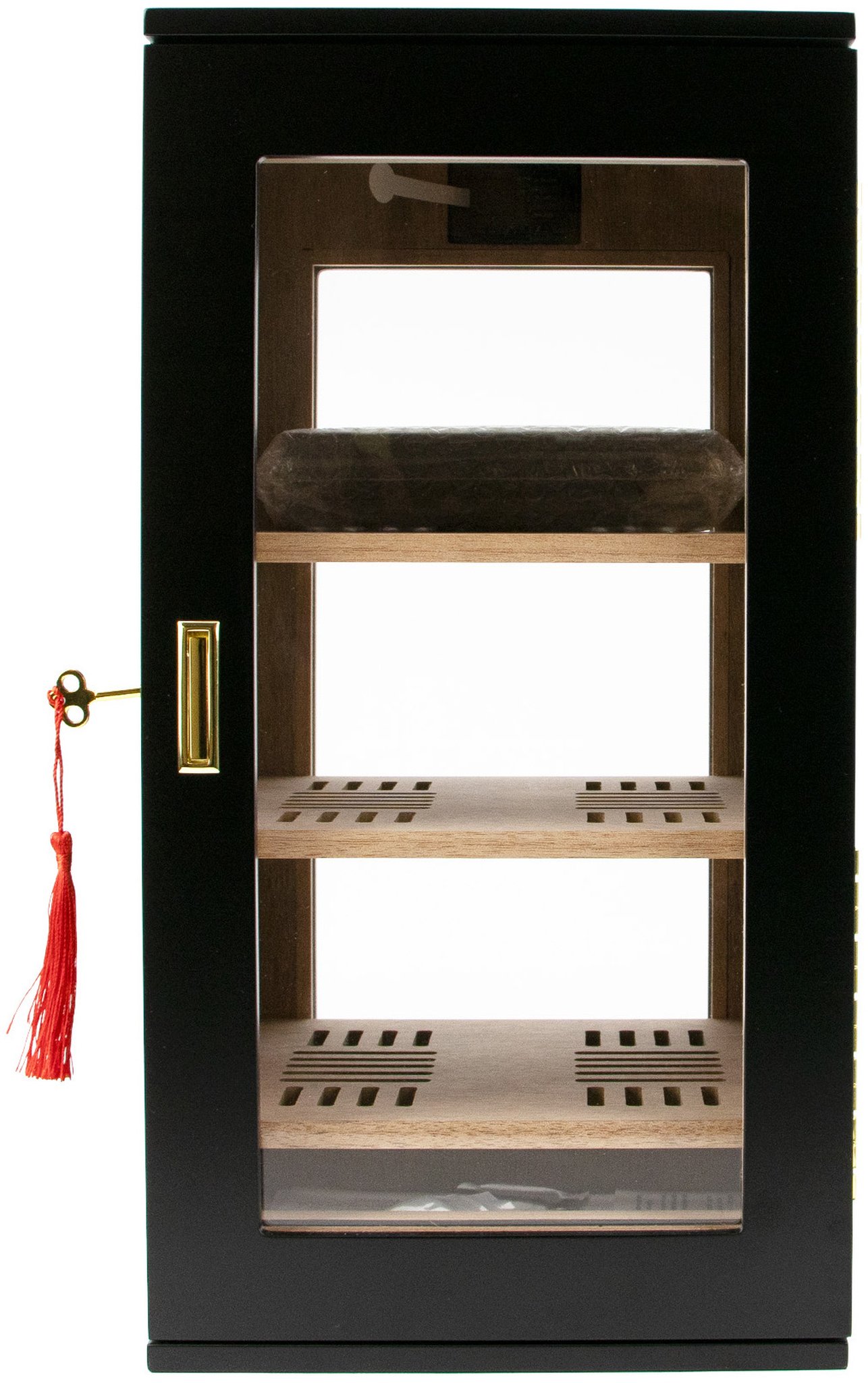 schwarz matt mit seitlichem Dekor