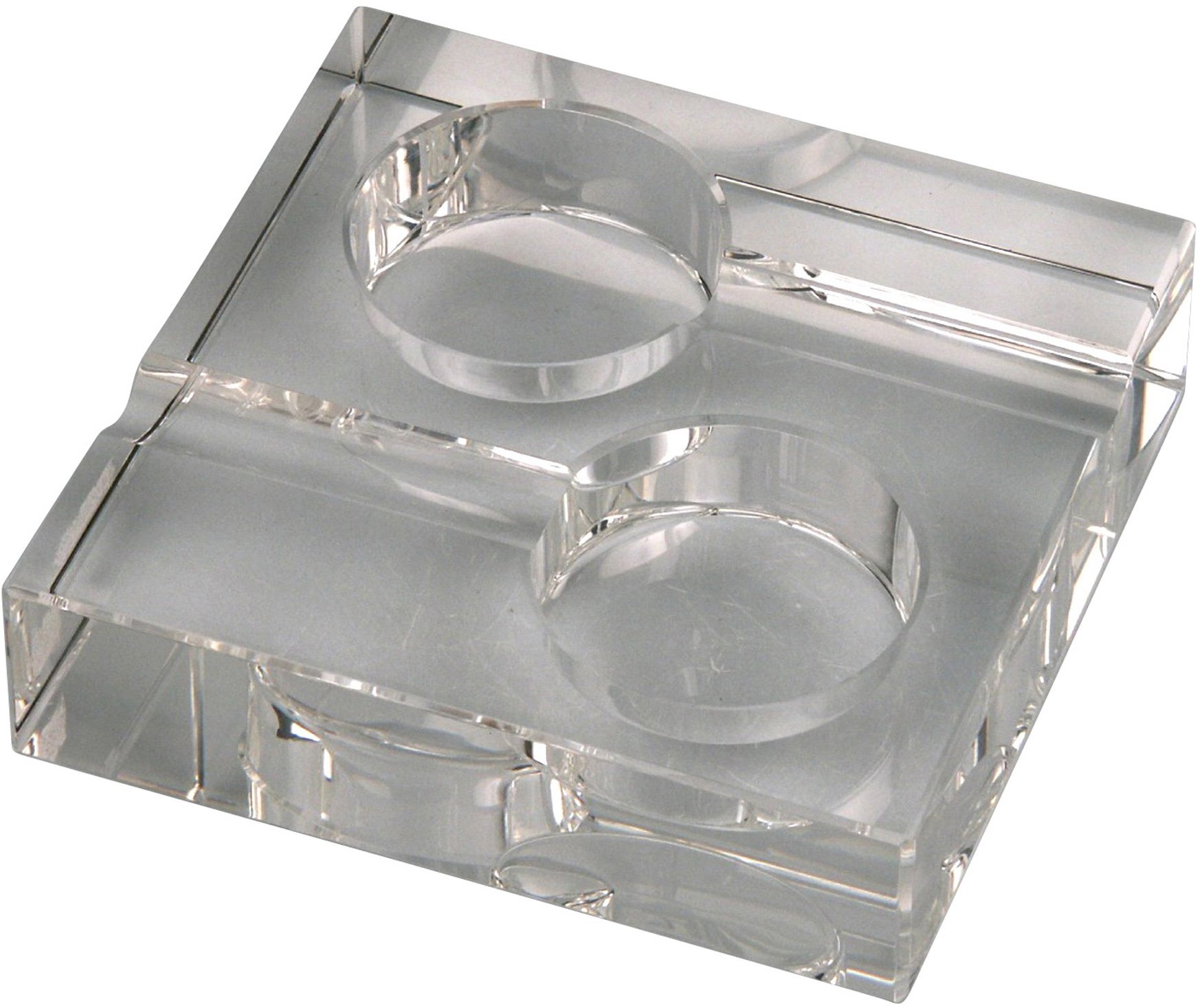 Classic Zigarrenascher Kristallglas quadratisch für 2 Zigarre (523538)