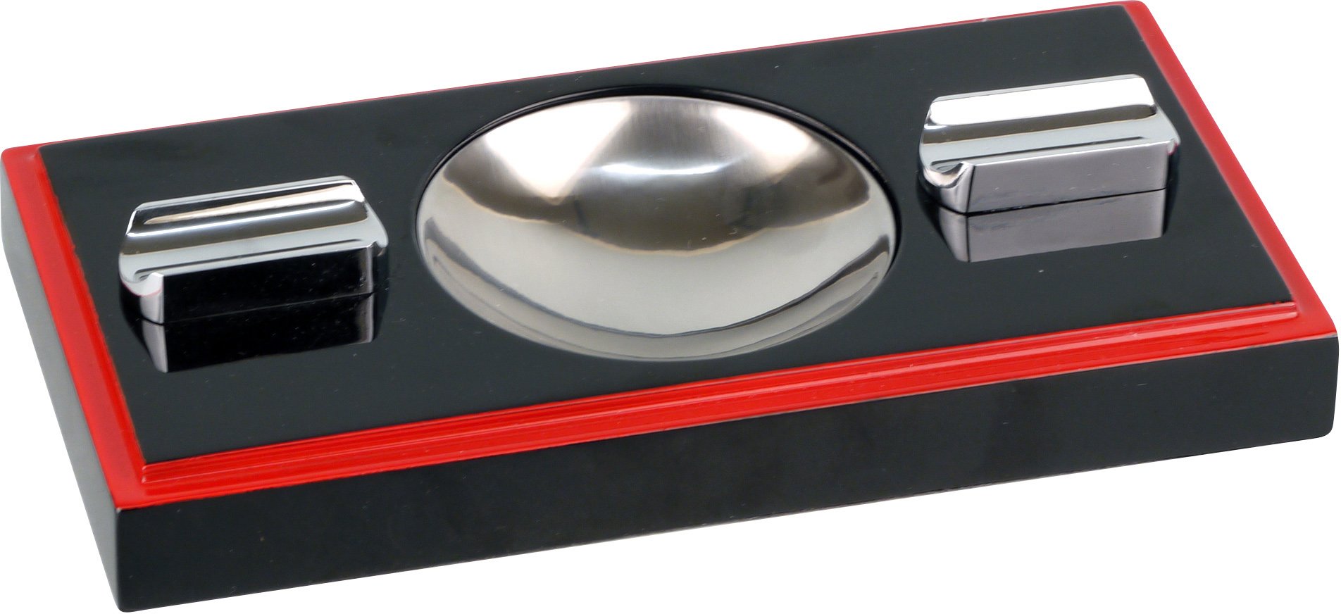 Classic Zigarrenascher Schwarz Rot 2 Ablagen (523641)