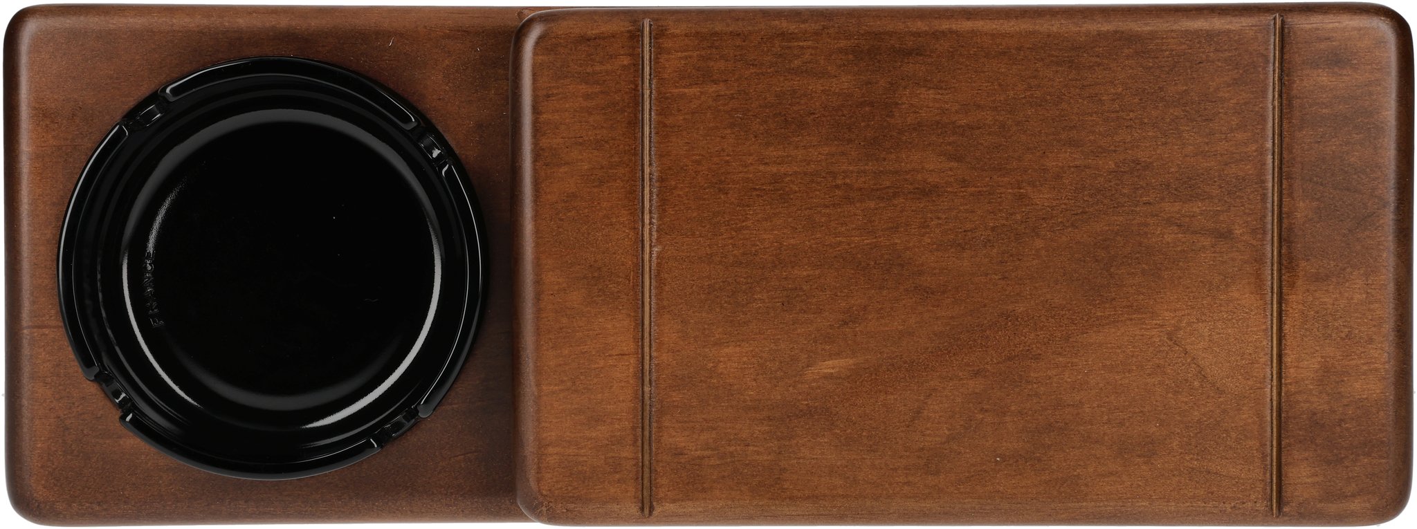 Glas Schwarz mit Zigarettendose front