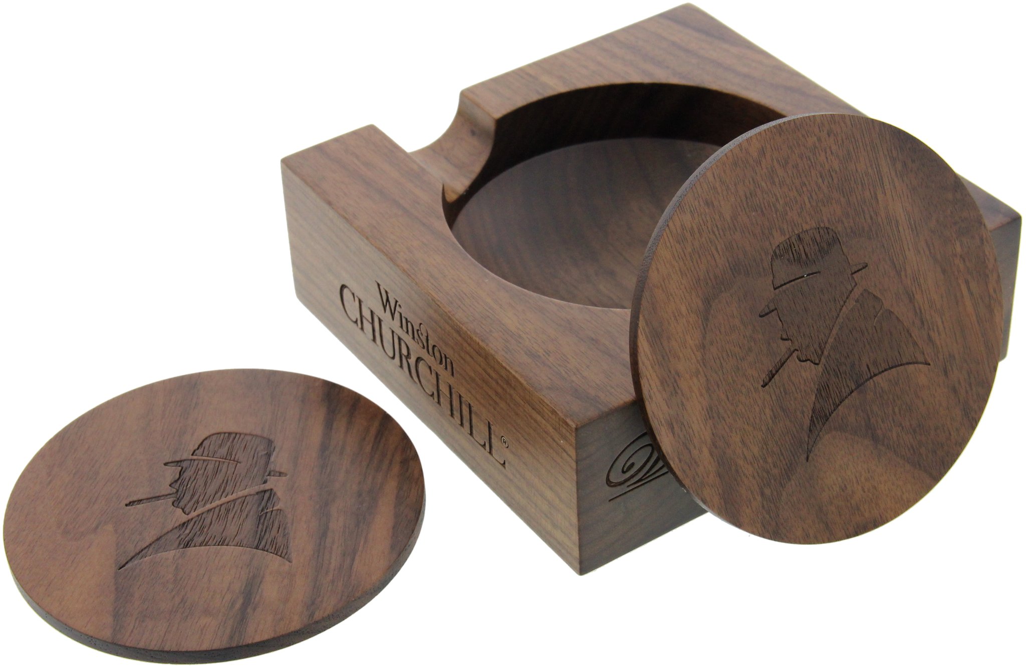 Davidoff Ascher Winston Churchill Holz Edition mit zwei Untersetzern Detailbild 2