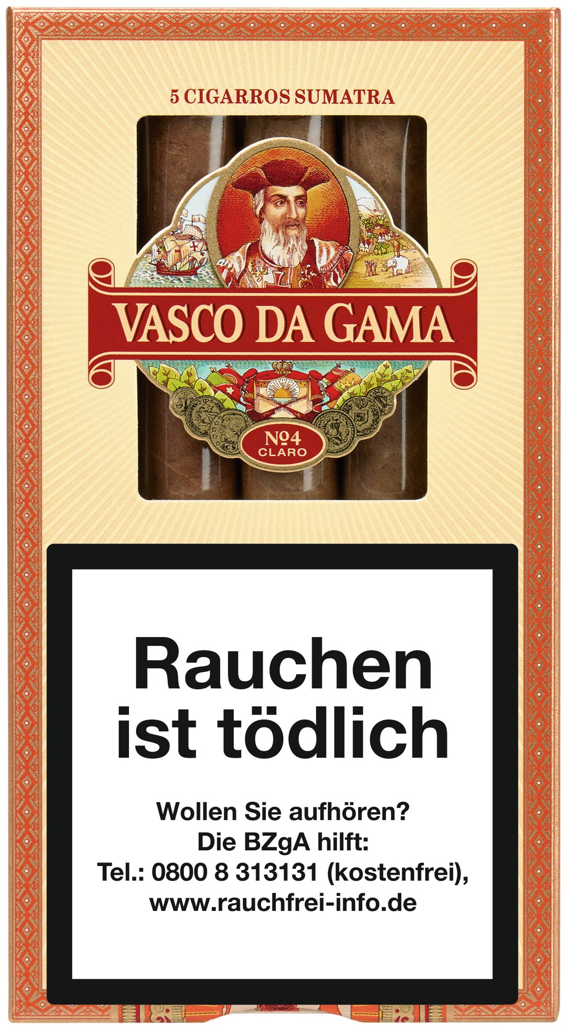 Vasco da Gama No. 4 Claro Sumatra 5er