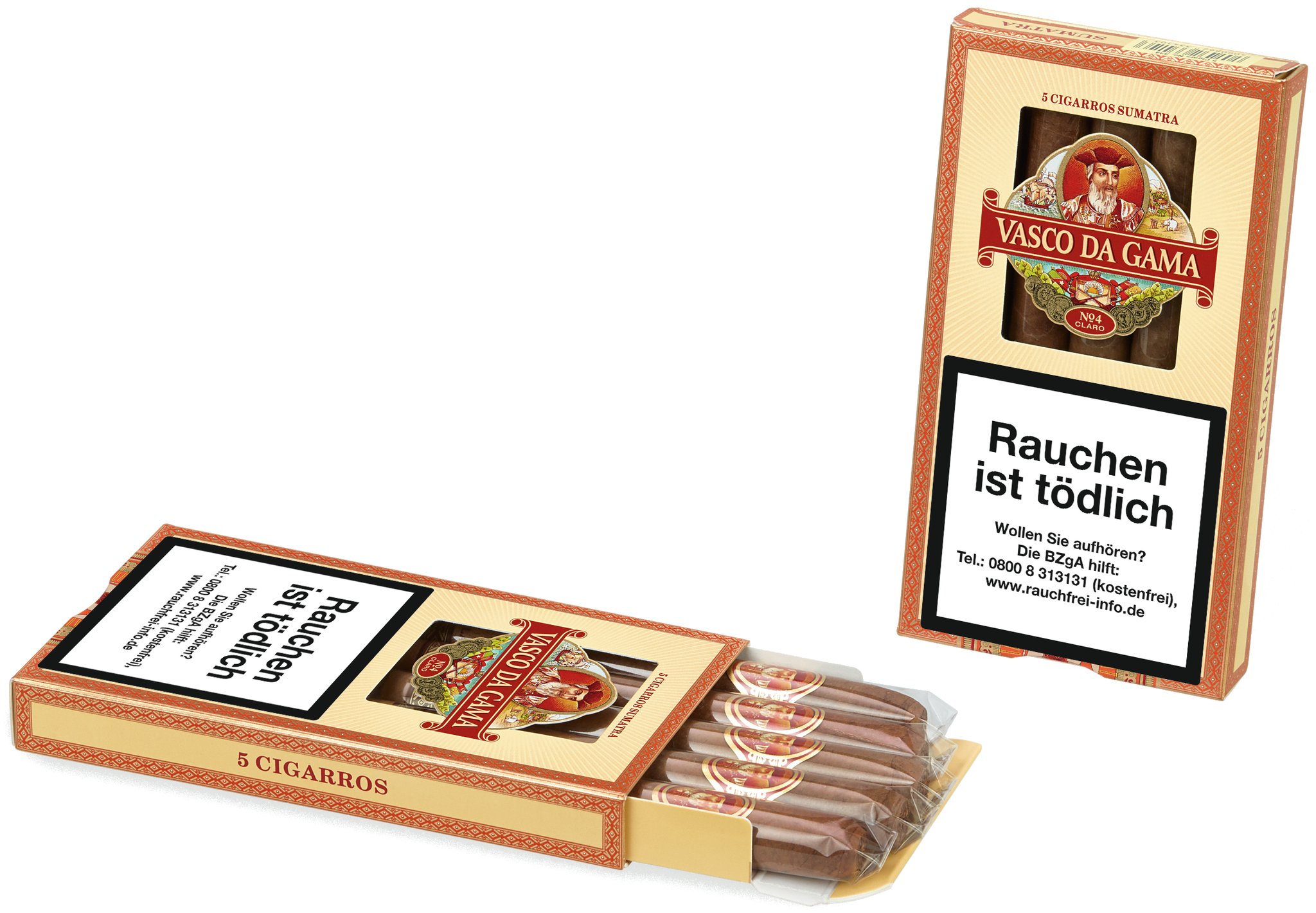 Vasco da Gama No. 4 Claro Sumatra 5er offen