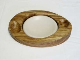 Classic Pfeifenaccessories Zebrano Pfeifenascher Modell 7656 - weiß-matt Zebran