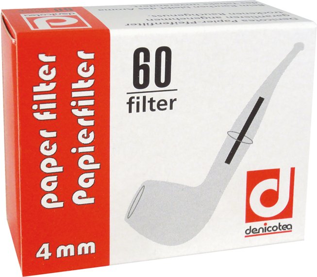 Denicotea Pfeifenfilter 4 mm Papierfilter
