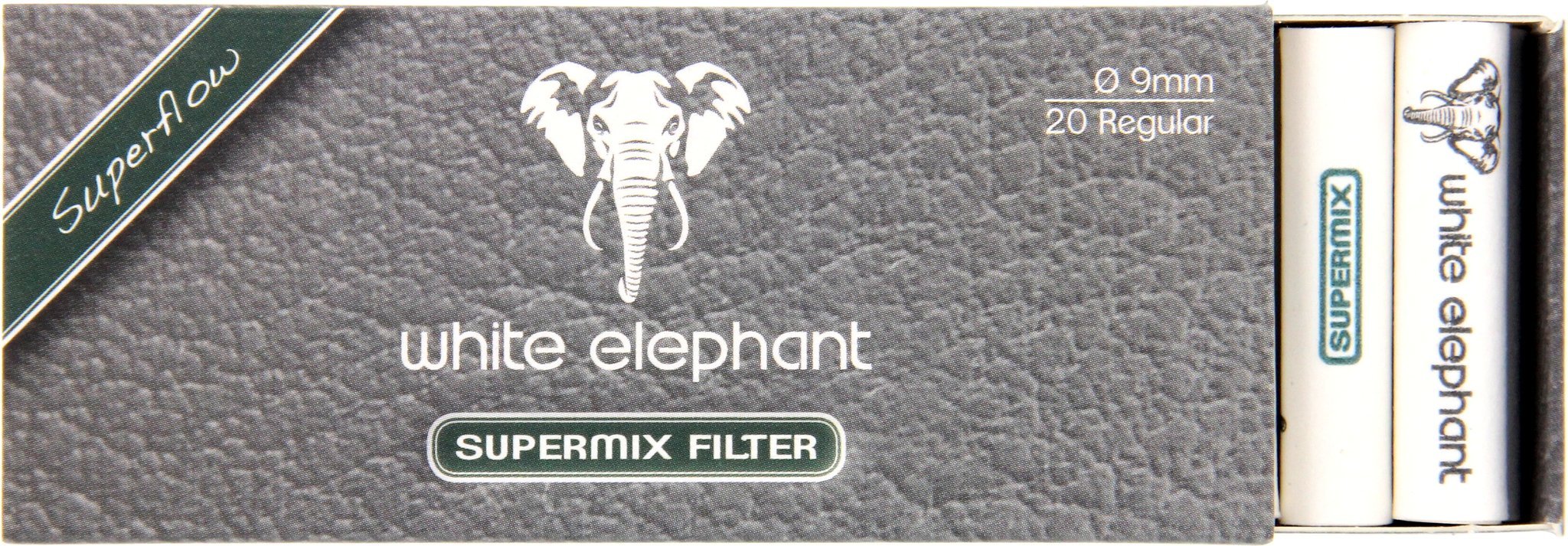 White Elephant Pfeifenfilter 9mm Supermix-Filter (20 Stück) 20301 offen