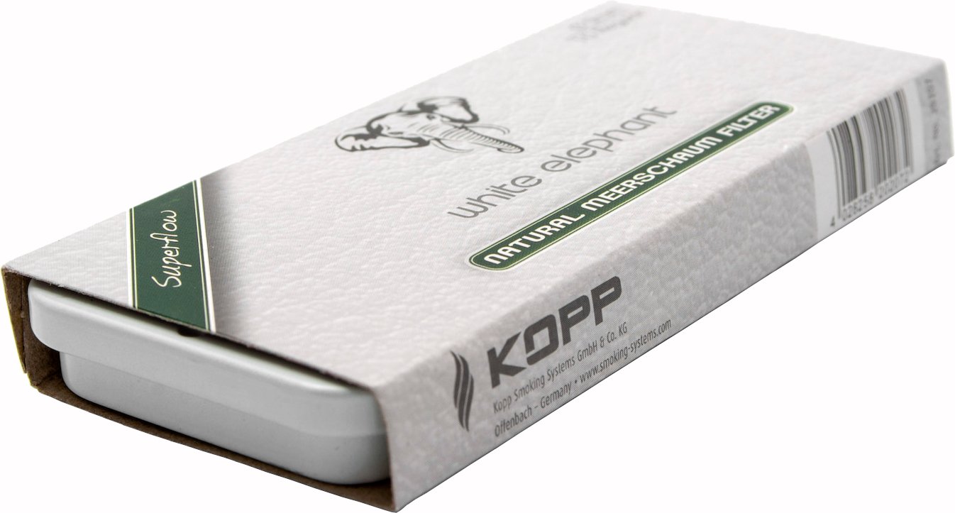 White Elephant Pfeifenfilter 9mm Naturmeerschaum-Filter (10 Stück) (20207)