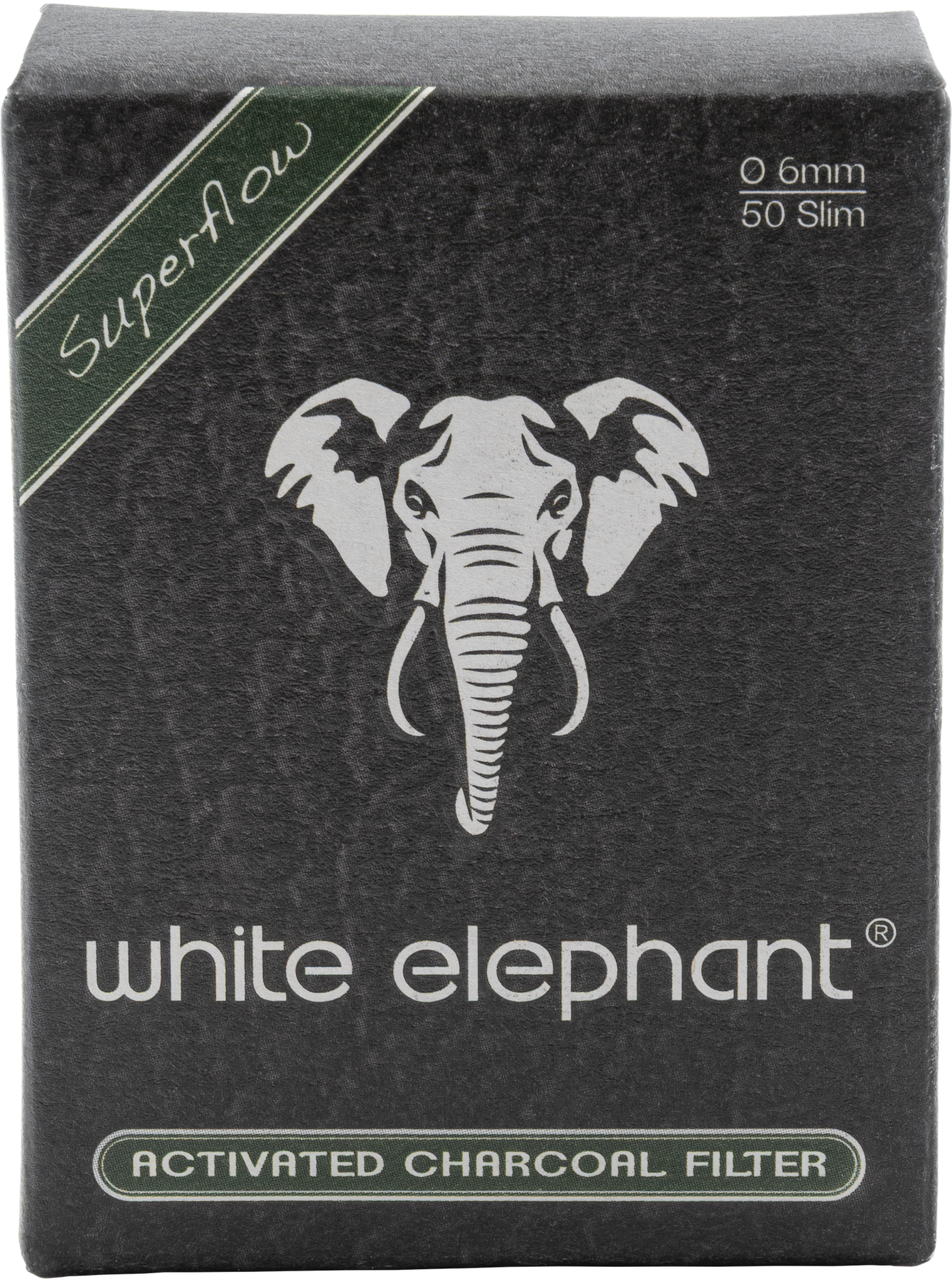 White Elephant Filter 6mm AKTIVKOHLE-Filter Superflow_frontal