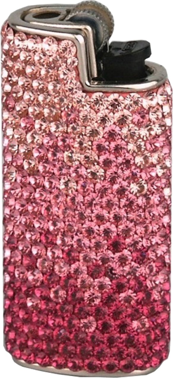 Bic Feuerzeughülle mit Swarovski-Steinen pink rot (019226) Detailbild