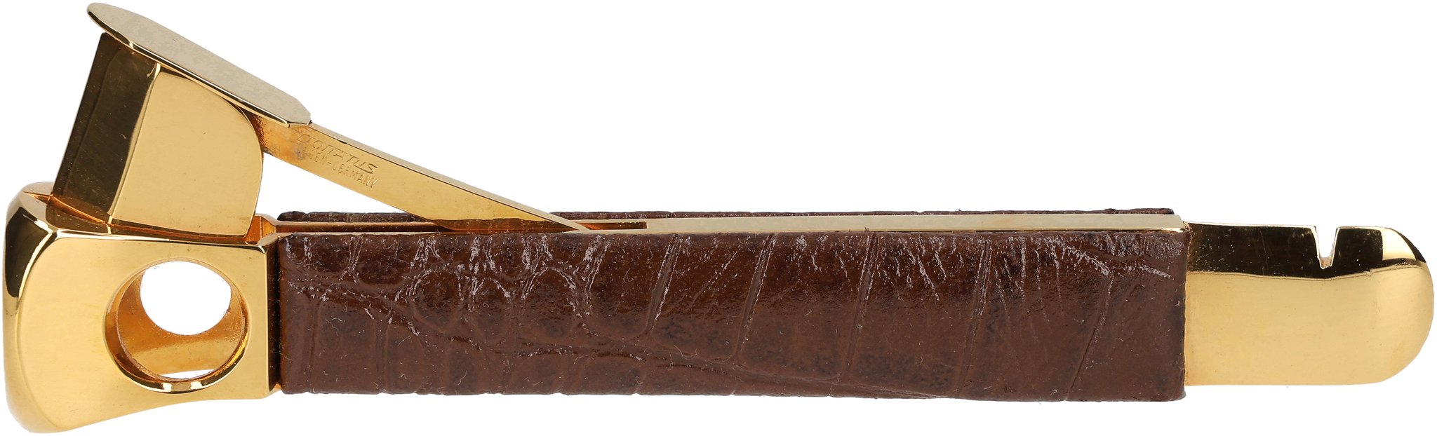 Groß Krokokalbleder Golden 01