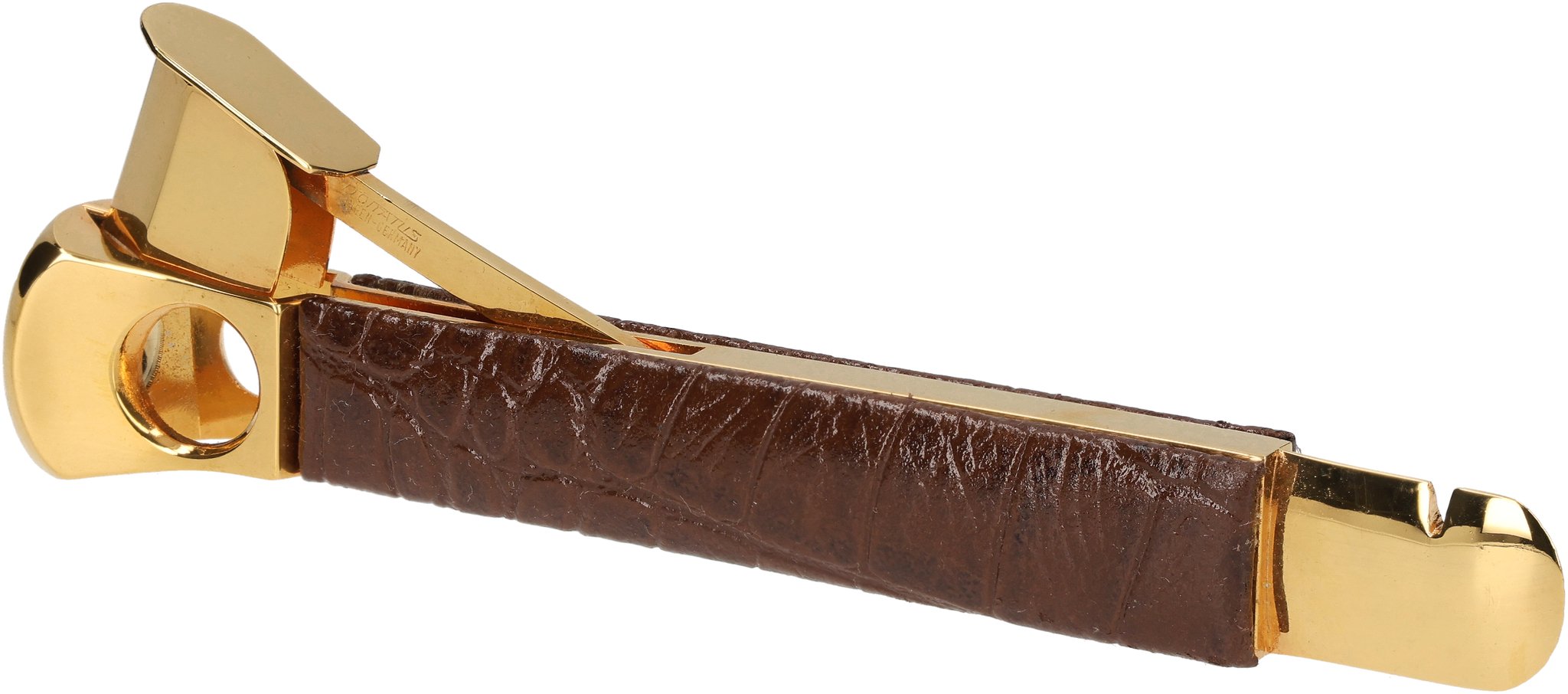 Groß Krokokalbleder Golden 02