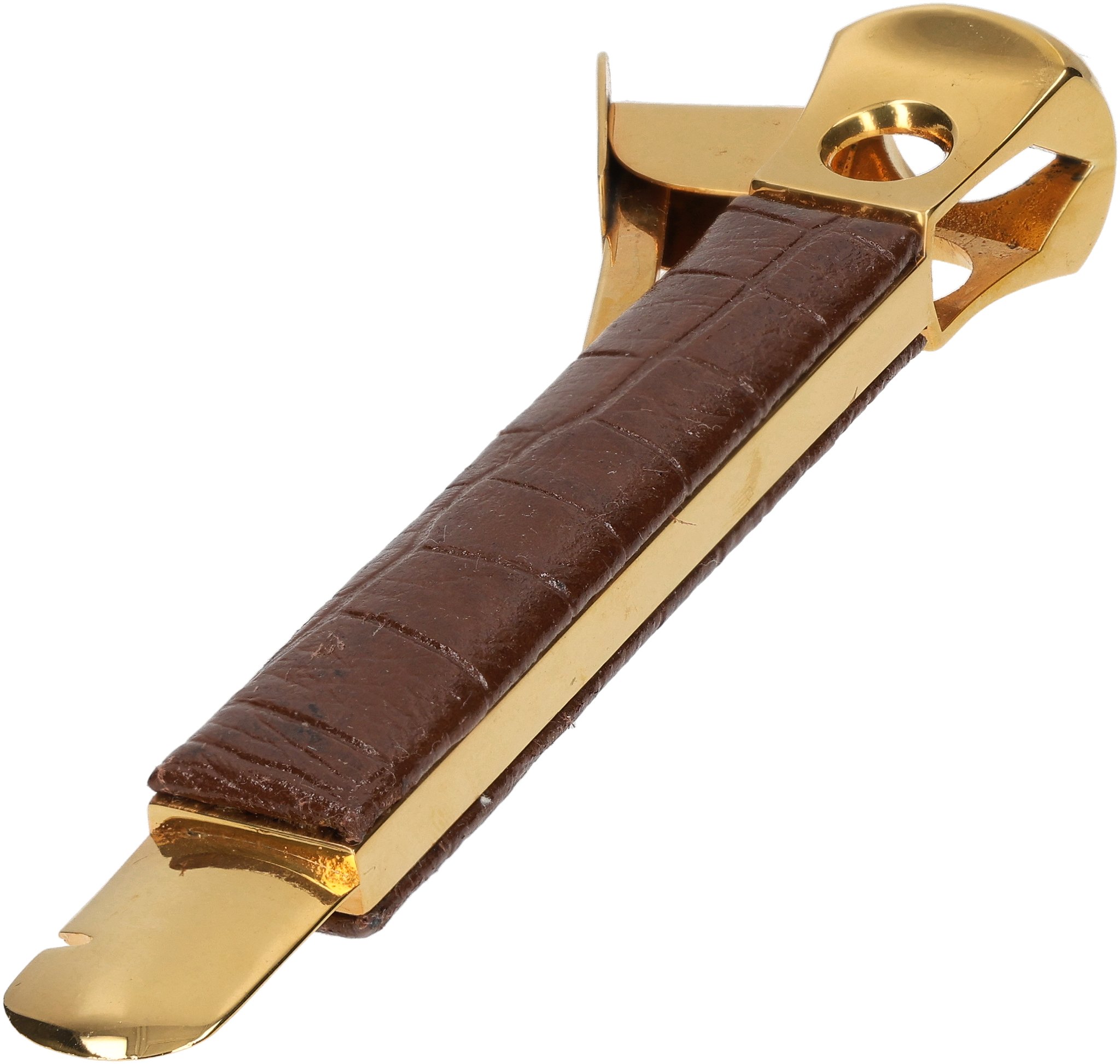 Groß Krokokalbleder Golden 05