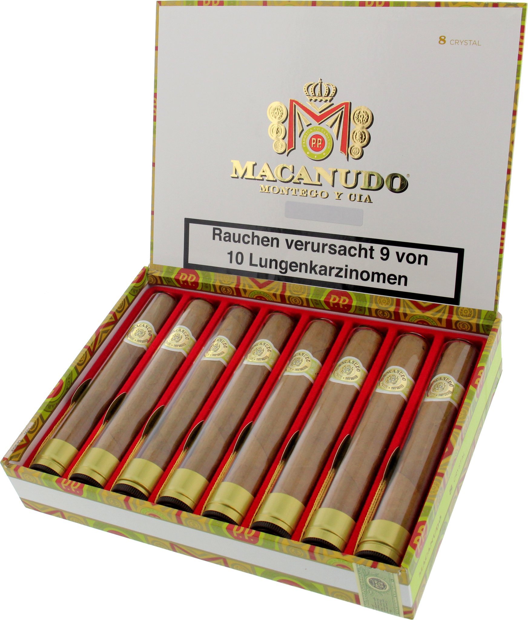 Macanudo CAFE Crystal Tubos Kiste offen