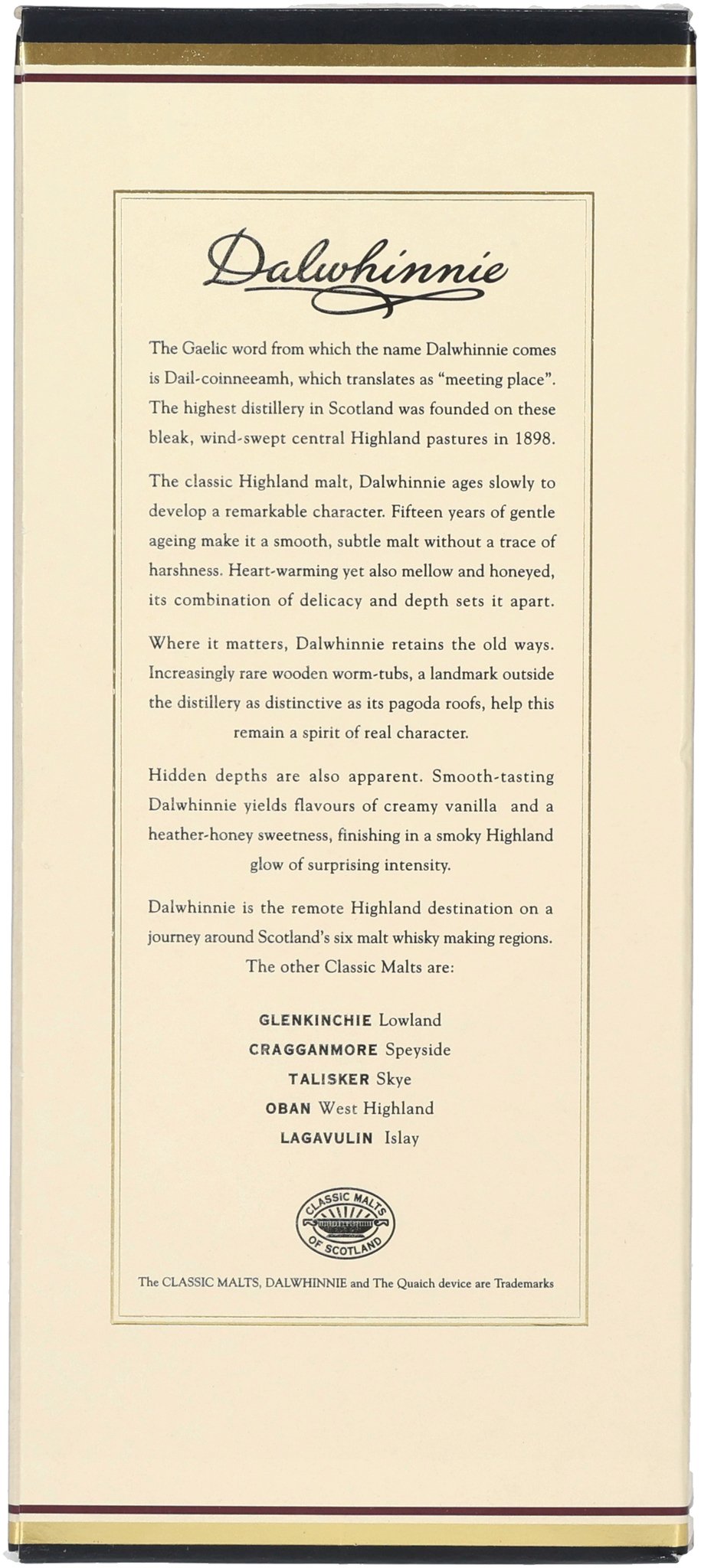 Dalwhinnie Whisky 15 Years_Packung