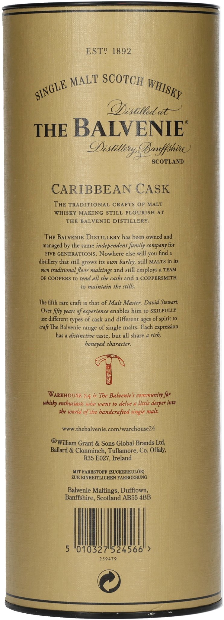 The Balvenie Single Malt Scotch Whisky Caribbean Cask 14 Years (0,7 l / 43 % Vol.) _Packung