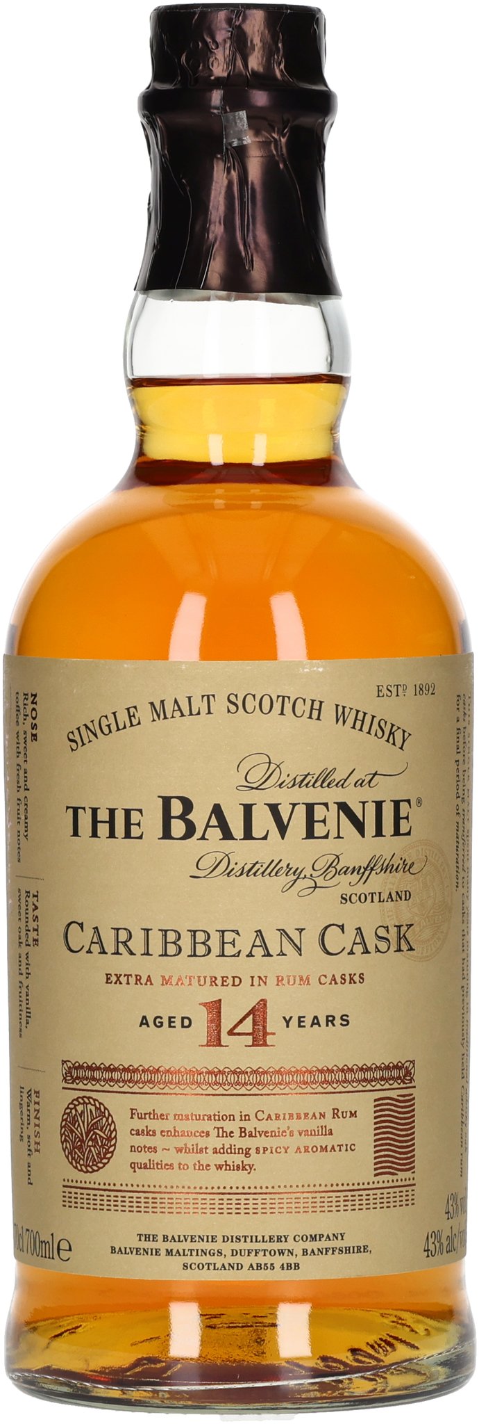 The Balvenie Single Malt Scotch Whisky Caribbean Cask 14 Years (0,7 l / 43 % Vol.) _Flasche