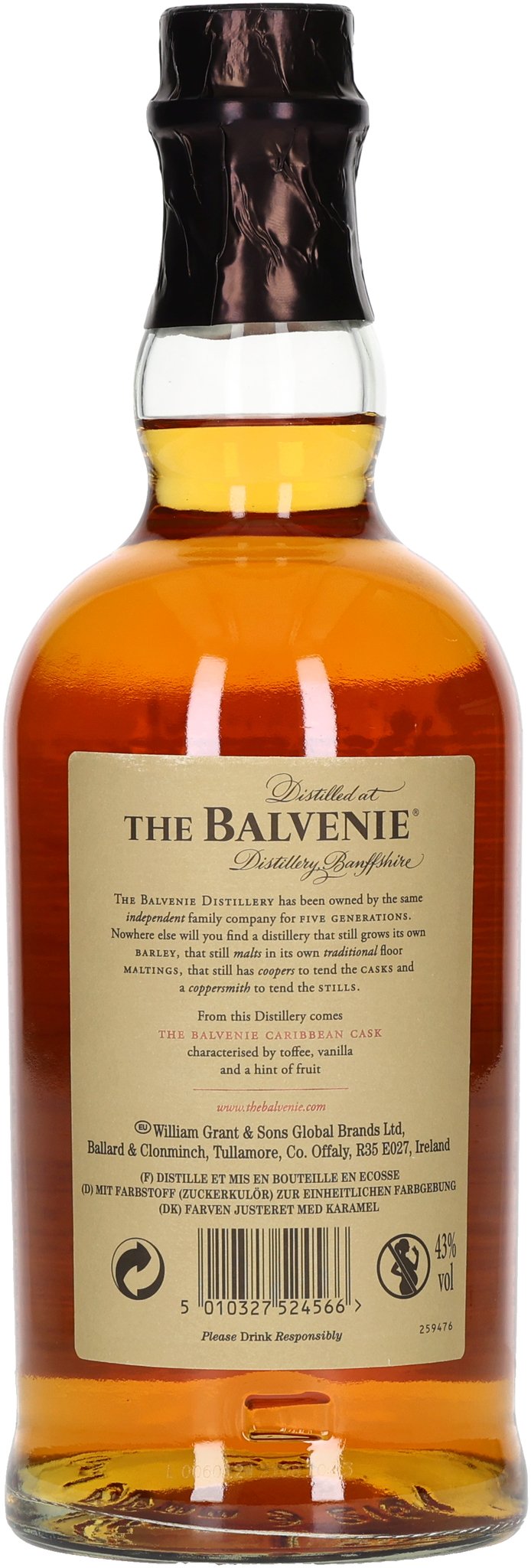 The Balvenie Single Malt Scotch Whisky Caribbean Cask 14 Years (0,7 l / 43 % Vol.) _Flasche