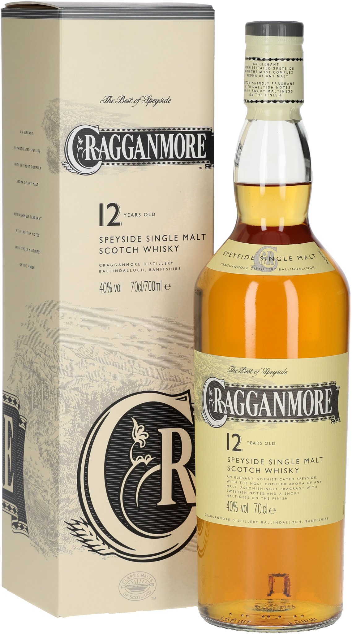 Cragganmore Old Speyside Single Malt Scotch Whisky 12 Years _Flasche/Packung