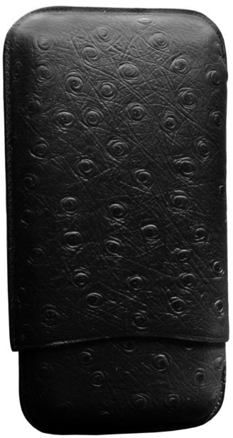 Martin Wess Premium Lederetui - Strauß (Austriche) Black 3er Gigante Strauß (570)
