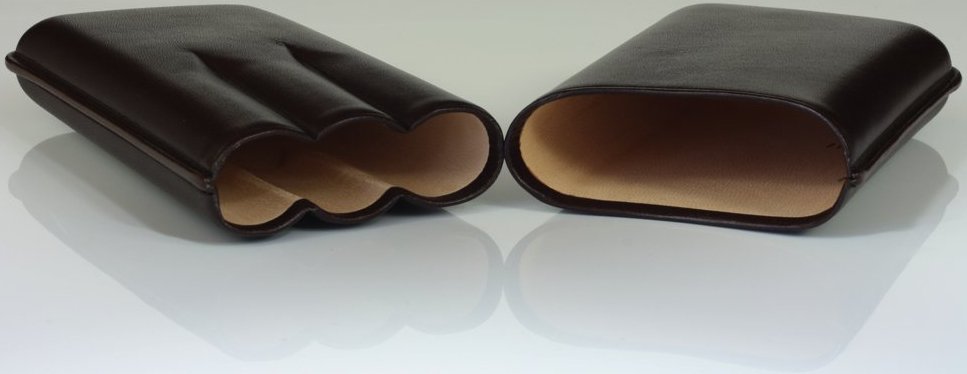 Martin Wess Premium Lederetui - Vachetta braun 3er Robusto Vachetta (591) offen