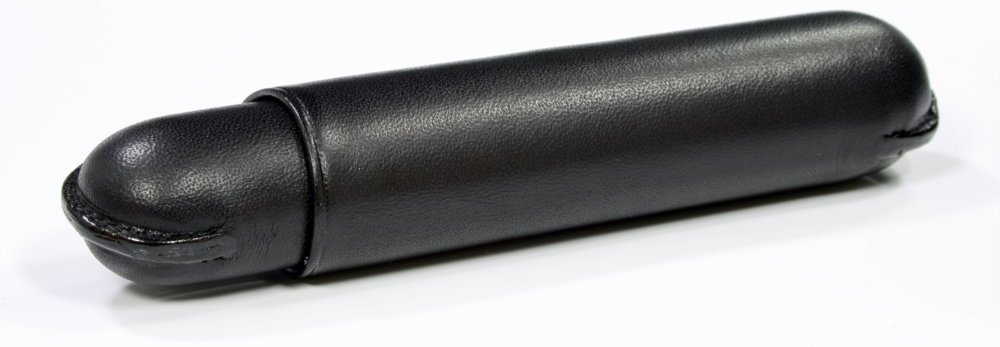 Martin Wess Premium Lederetui - Vachetta Black 1er Robusto Vachetta (590-1) liegend