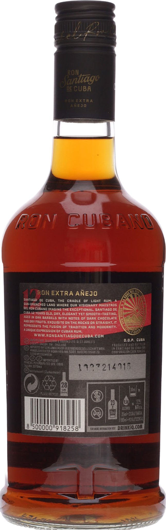 Santiago de Cuba Rum Extra Añejo 12 anos (0,7 l / 40 % vol.)_Flasche