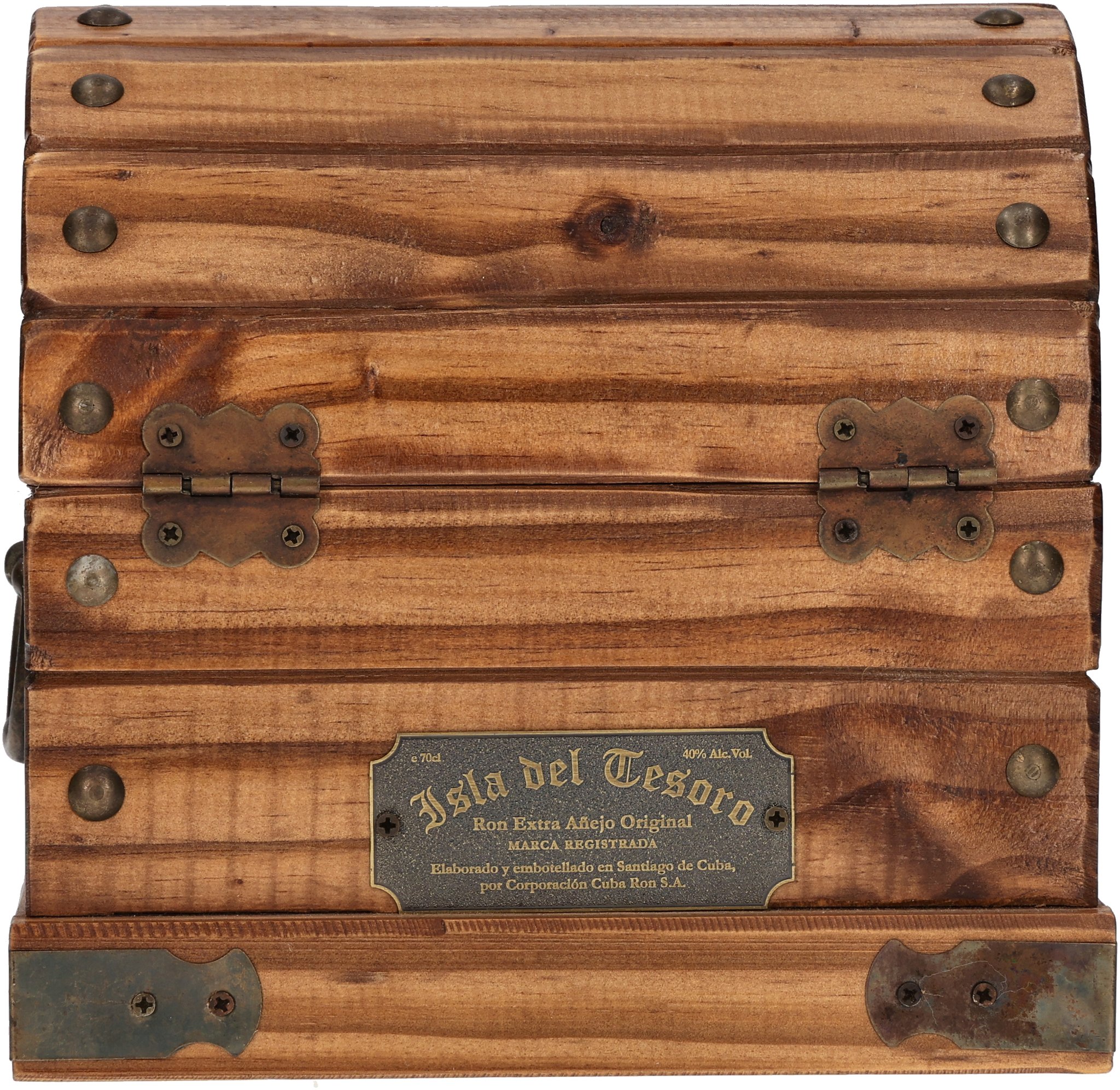 Santiago de Cuba Rum Isla del Tesoro Ron Extra Añejo Wooden Box (0,7 l / 40 % vol.)_Box