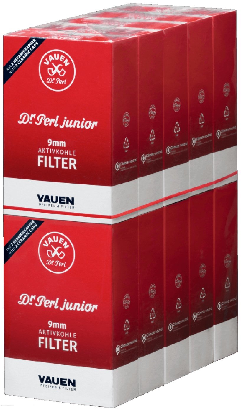 Vauen Dr. Perl Junior Aktivkohlefilter 9mm Jubig SPARPACKUNG (10 x 100 Stk.)