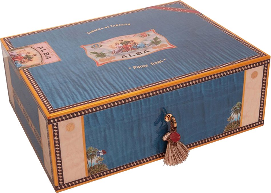 Elie Bleu Collection Alba Humidor für 200 Cigarren Sykomore Maserung (Blau)