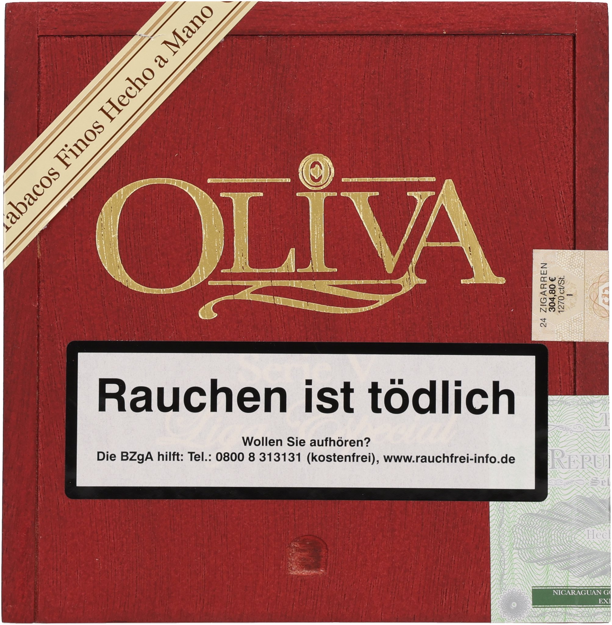 V Double Robusto box front