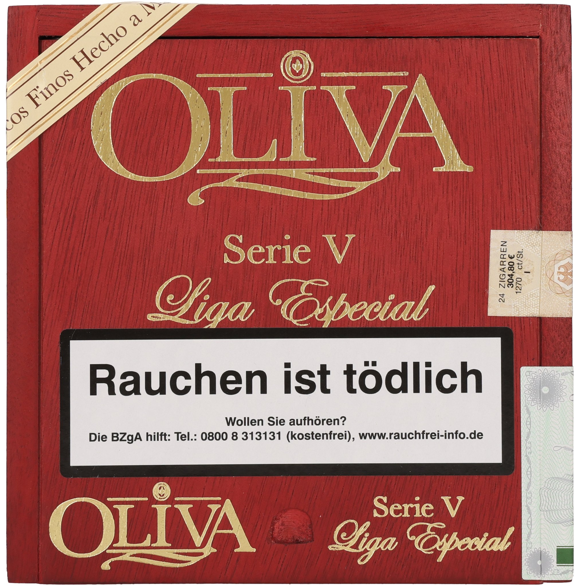 V Belicoso box front