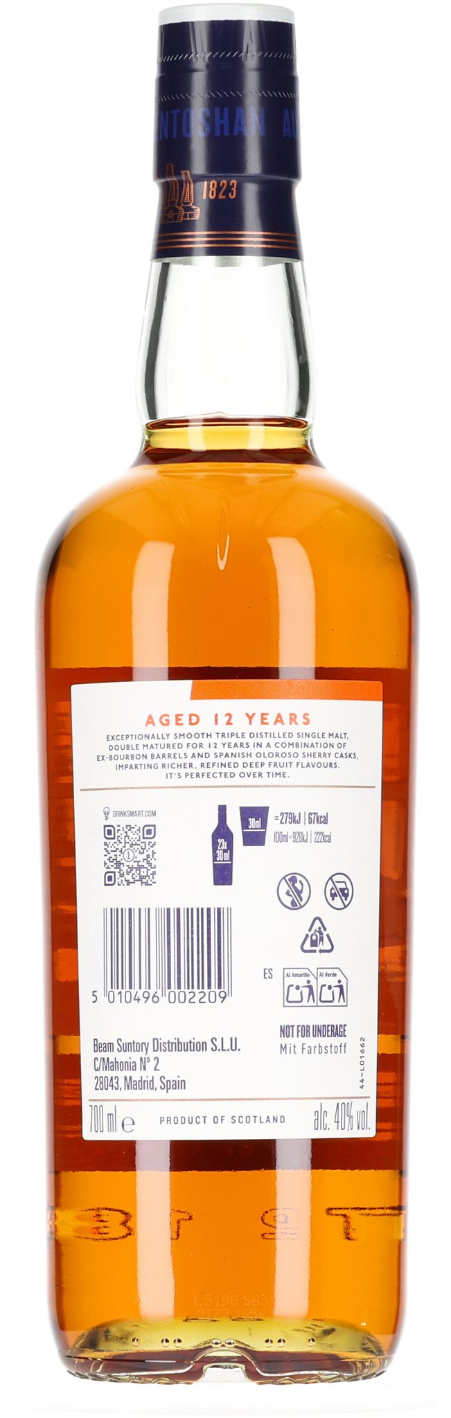 Auchentoshan Whisky 12 years (0,7 l / 40 % Vol.) Flasche