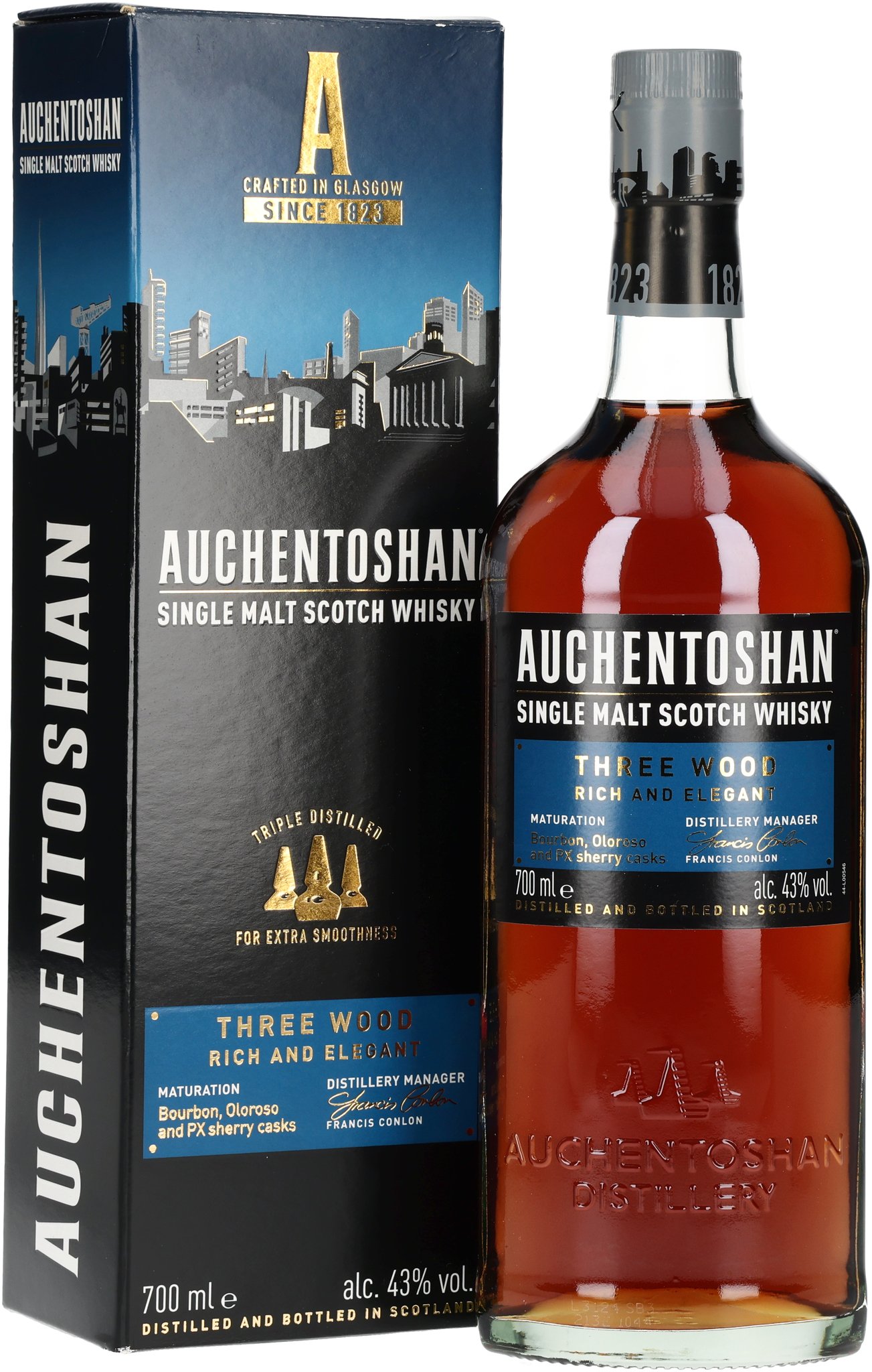 Auchentoshan Whisky Three Wood (0,7 l / 43 % Vol.)_Flasche/Packung