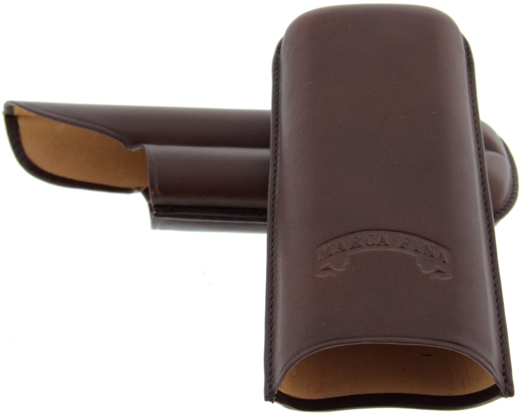Marca Fina Lederetui 2er Corona braun