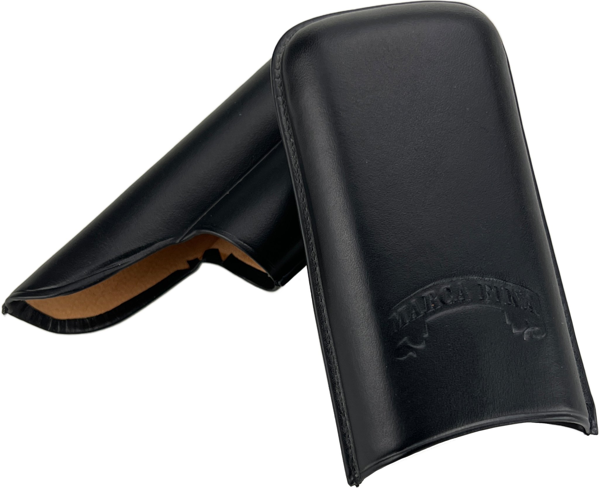 Marca Fina Lederetui 2er Robusto Schwarz (1000012)