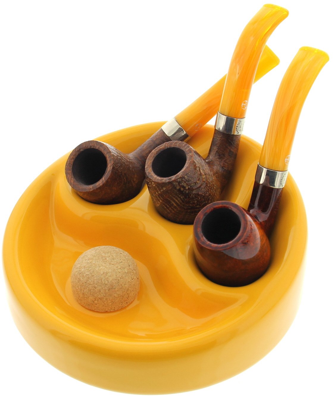 Guy Janot Pfeifenascher 3er Keramik gelb glänzend (11082) Detailbild