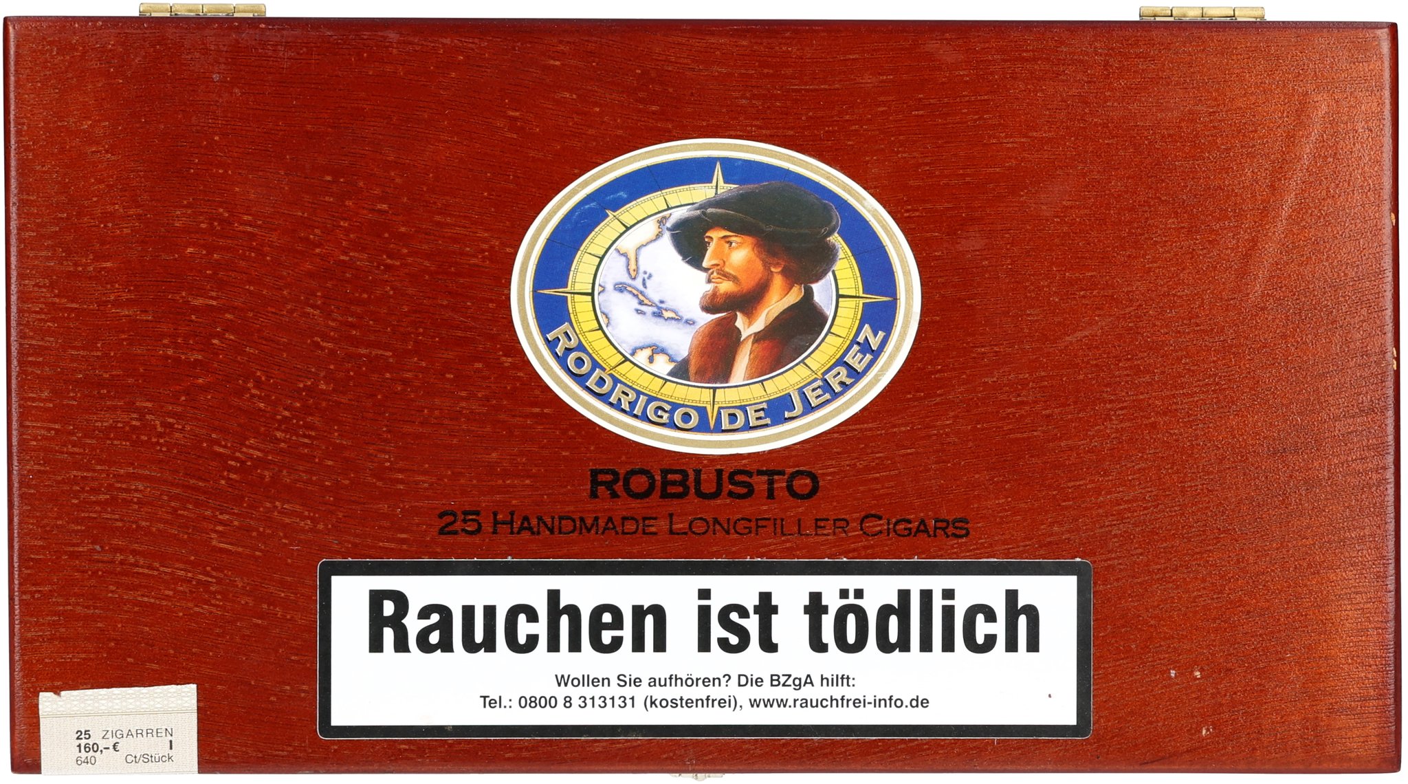 Rodrigo de Jerez Nicaragua (Blau) Zigarren Robusto_Kiste Frontal