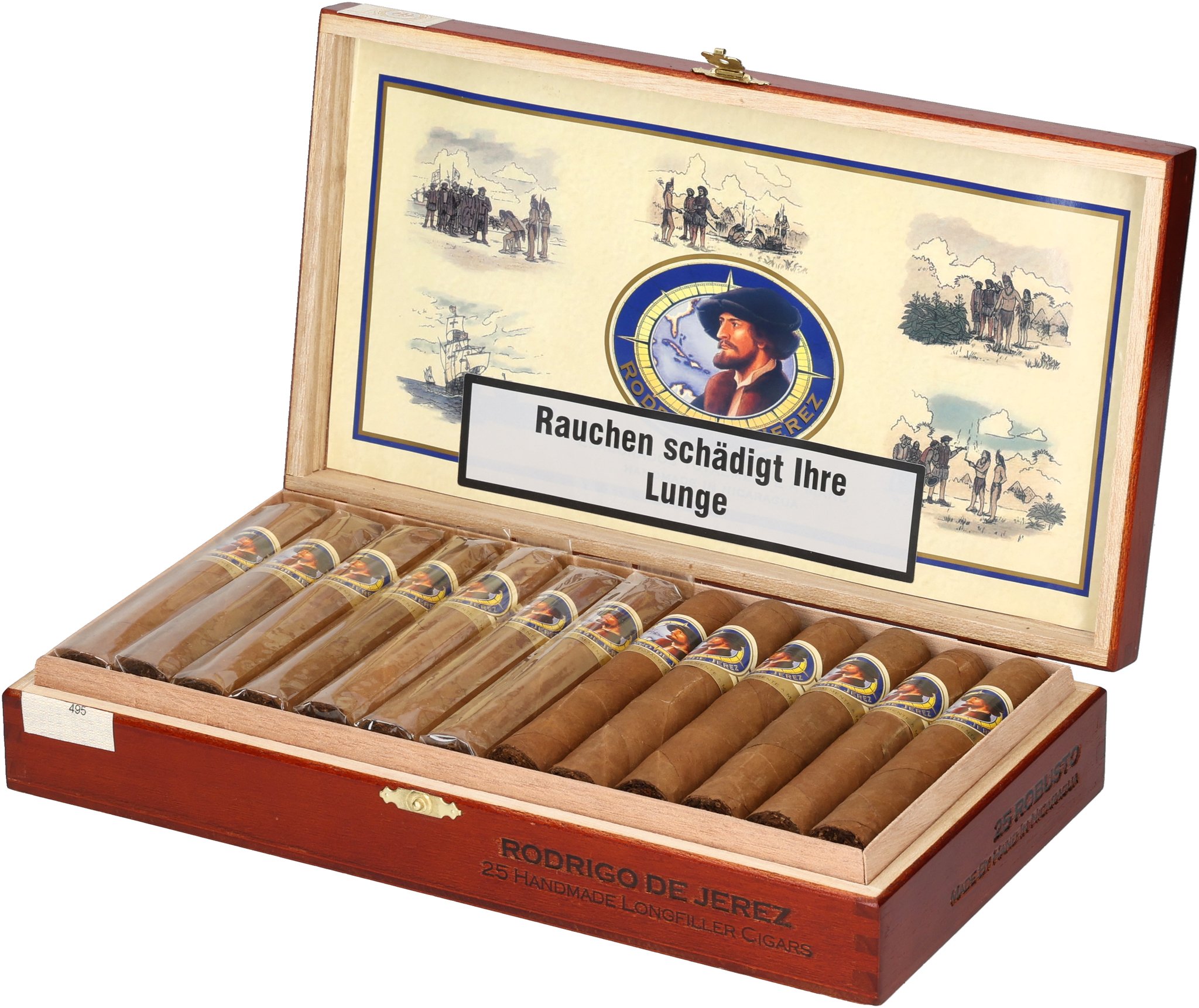 Rodrigo de Jerez Nicaragua (Blau) Zigarren Robusto_Kiste Offen