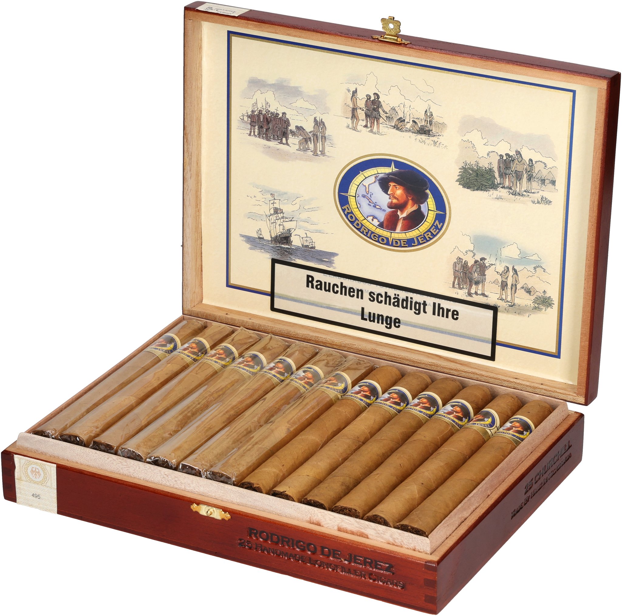 Rodrigo de Jerez Nicaragua (Blau) Zigarren Churchill_Kiste Offen