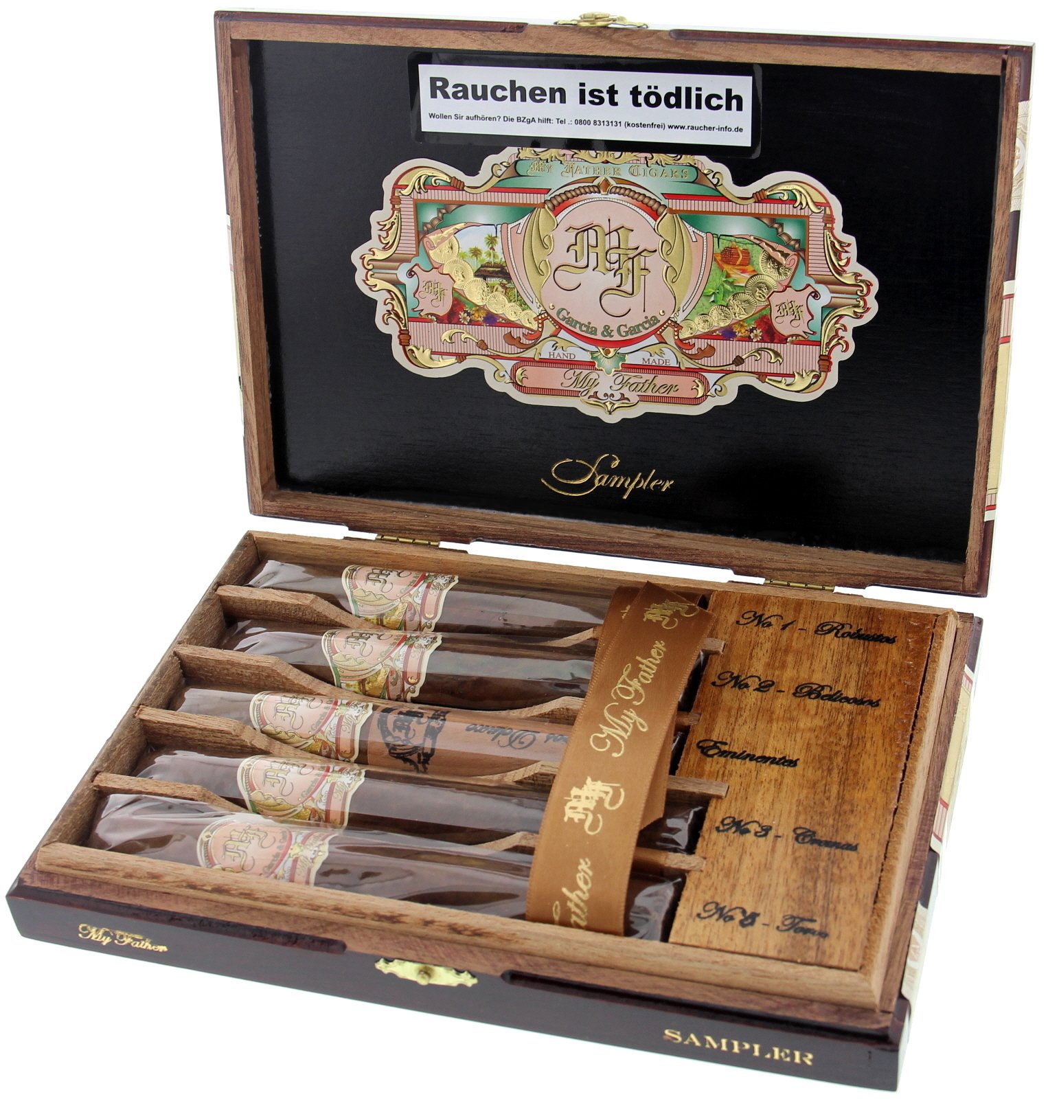Don Pepin My Father Cigars Sampler (5 Cigarren) Kiste offen