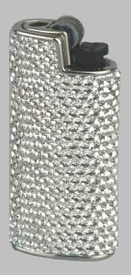  Bic Feuerzeughülle mit Swarovski-Steinen weiß (019221)