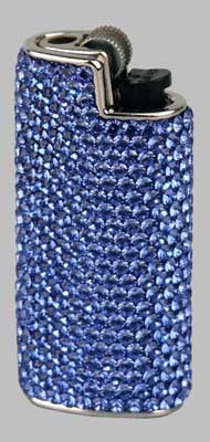  Bic Feuerzeughülle mit Swarovski-Steinen blau (019224)