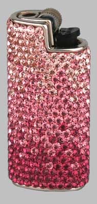  Bic Feuerzeughülle mit Swarovski-Steinen pink rot (019226)