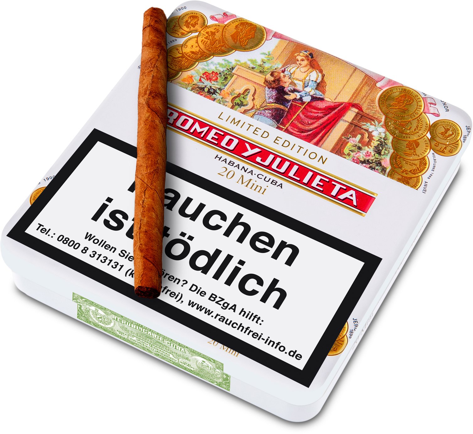 Romeo y Julieta Cigarillos Mini Cigarillos Edicion Limitada 2020 (20er Blechpackung) Detailbild